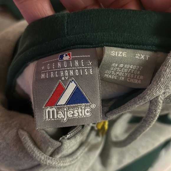 Oakland Athletics A’s MLB Majestic Big & Tall Full Zip Gray Sweatshirt Men’s - Picture 11 of 13